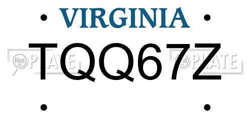 TQQ67Z Virginia License Plate