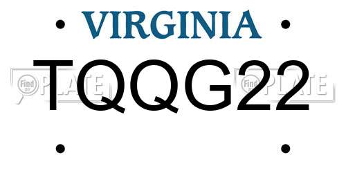 TQQG22 Virginia License Plate