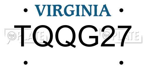 TQQG27 Virginia License Plate