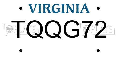 TQQG72 Virginia License Plate