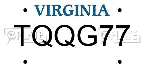 TQQG77 Virginia License Plate