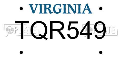 TQR549 Virginia License Plate