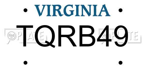 TQRB49 Virginia License Plate