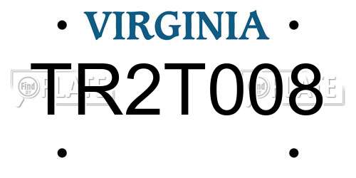 TR2T008 Virginia License Plate