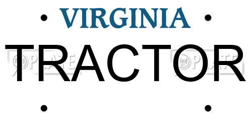 TRACTOR Virginia License Plate