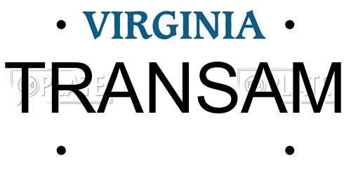 TRANSAM Virginia License Plate