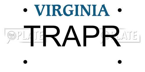 TRAPR Virginia License Plate