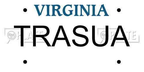 TRASUA Virginia License Plate