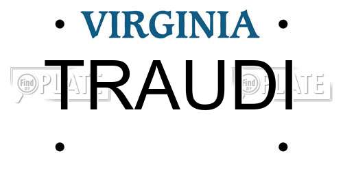TRAUDI Virginia License Plate