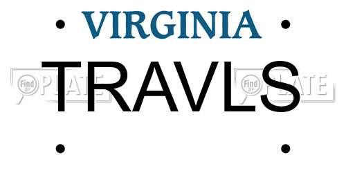 TRAVLS Virginia License Plate