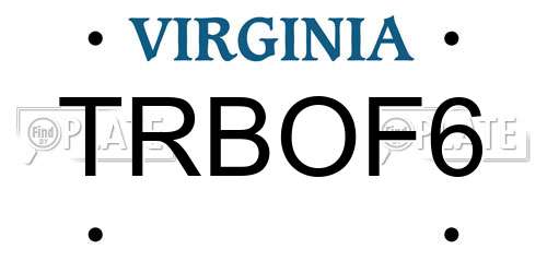 TRBOF6 Virginia License Plate