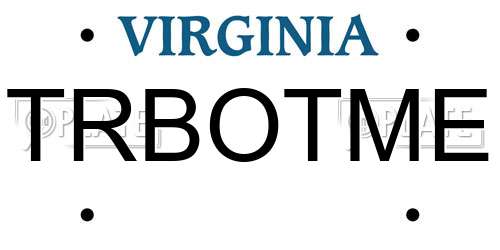 TRBOTME Virginia License Plate