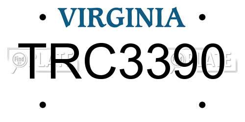 TRC3390 Virginia License Plate