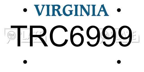 TRC6999 Virginia License Plate