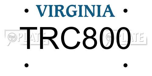 TRC800 Virginia License Plate