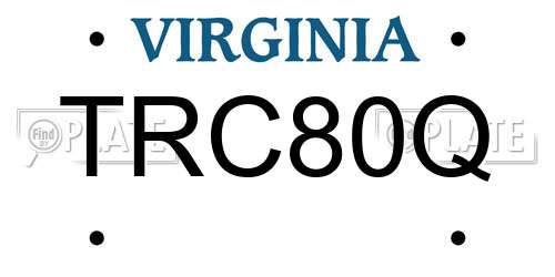 TRC80Q Virginia License Plate