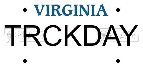 TRCKDAY Virginia License Plate