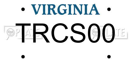 TRCS00 Virginia License Plate
