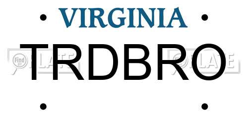 TRDBRO Virginia License Plate
