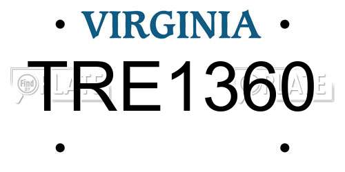 TRE1360 Virginia License Plate
