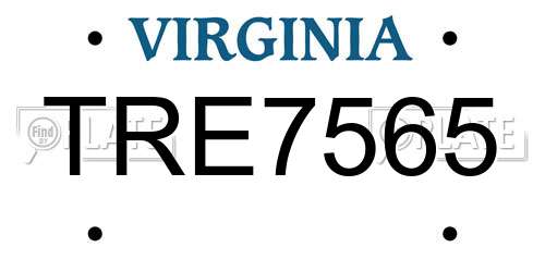 TRE7565 Virginia License Plate