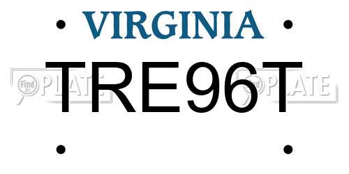 TRE96T Virginia License Plate