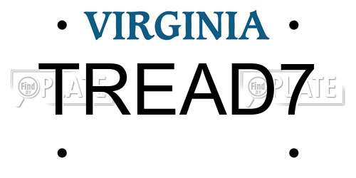 TREAD7 Virginia License Plate