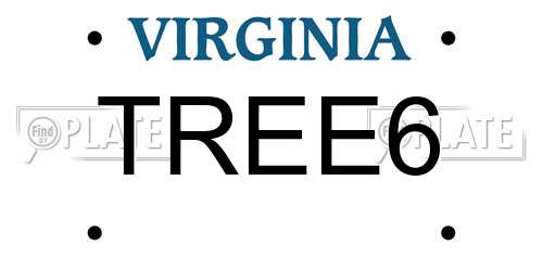 TREE6 Virginia License Plate