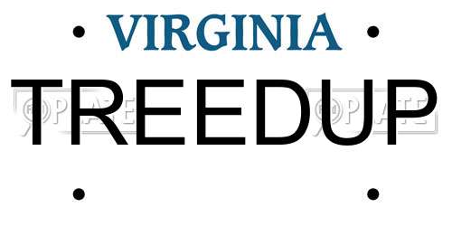 TREEDUP Virginia License Plate