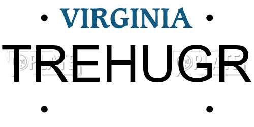 TREHUGR Virginia License Plate