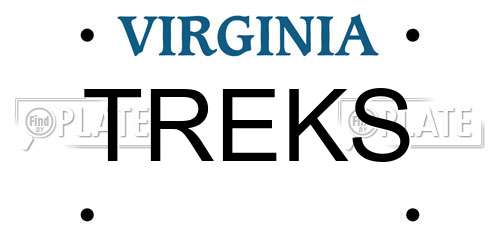 TREKS Virginia License Plate