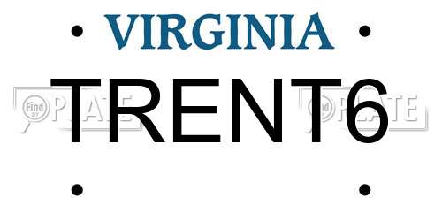 TRENT6 Virginia License Plate