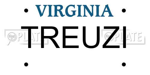 TREUZI Virginia License Plate