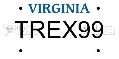 TREX99 Virginia License Plate