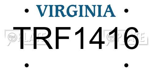 TRF1416 Virginia License Plate