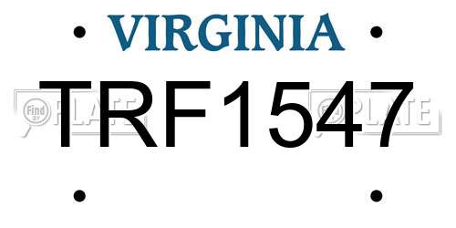 TRF1547 Virginia License Plate