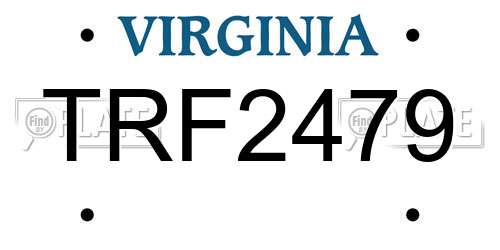 TRF2479 Virginia License Plate