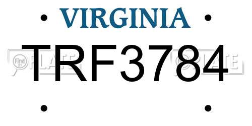 TRF3784 Virginia License Plate