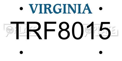 TRF8015 Virginia License Plate