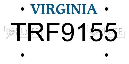 TRF9155 Virginia License Plate