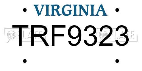 TRF9323 Virginia License Plate