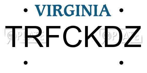 TRFCKDZ Virginia License Plate