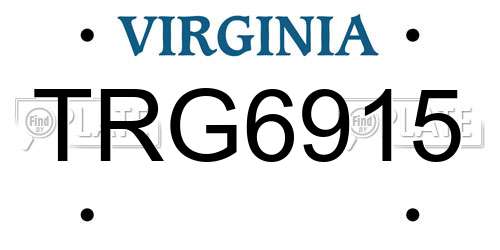 TRG6915 Virginia License Plate