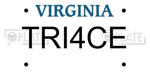 TRI4CE Virginia License Plate
