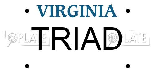 TRIAD Virginia License Plate