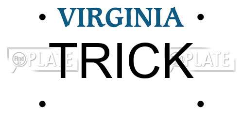 TRICK Virginia License Plate