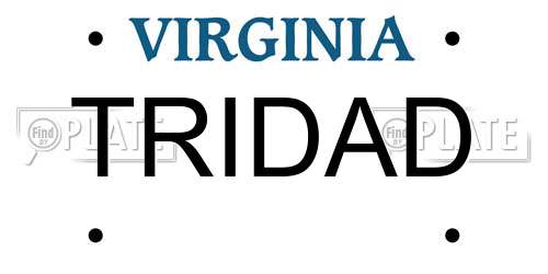 TRIDAD Virginia License Plate