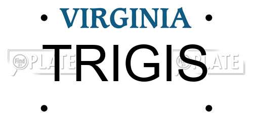 TRIGIS Virginia License Plate