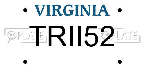 TRII52 Virginia License Plate
