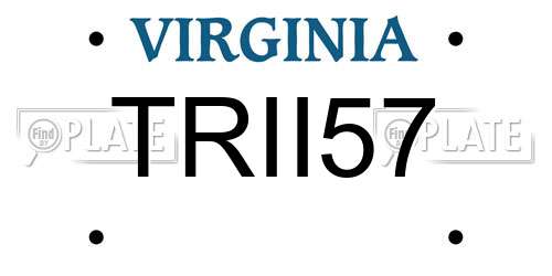 TRII57 Virginia License Plate